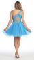 One Shoulder Glittery Mesh Beaded Short Prom Party Dress back